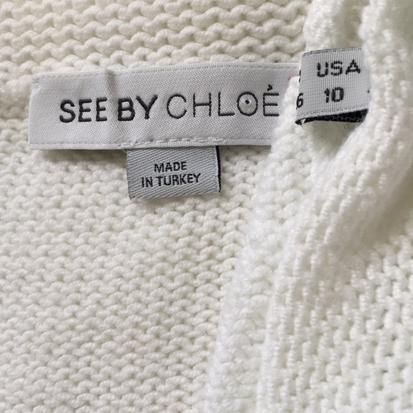 See By Chloe Oversized Cropped Knit Sweater Striped XL - Picture 9 of 12